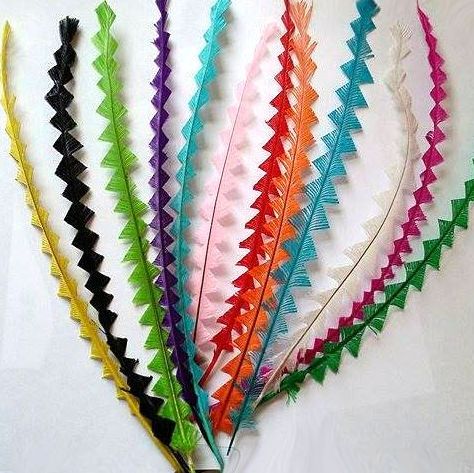Zig Zag Cut Feathers