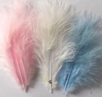 Pink, Blue and White Marabou Feathers - Small