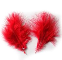Red Marabou Feathers - Small