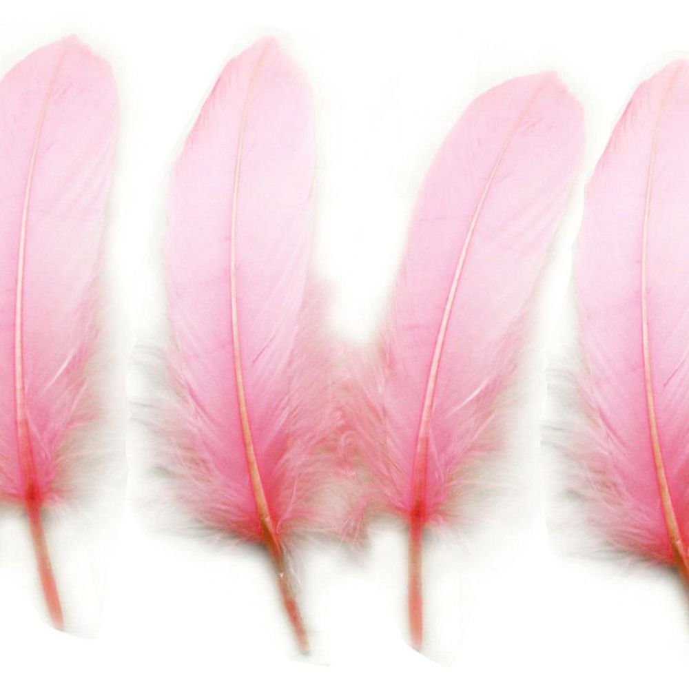 Baby Pink Goose Quill Feathers x 4