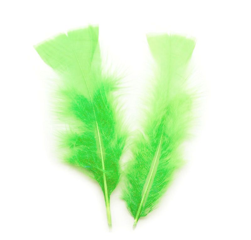 Lime Green Turkey Feathers Flats