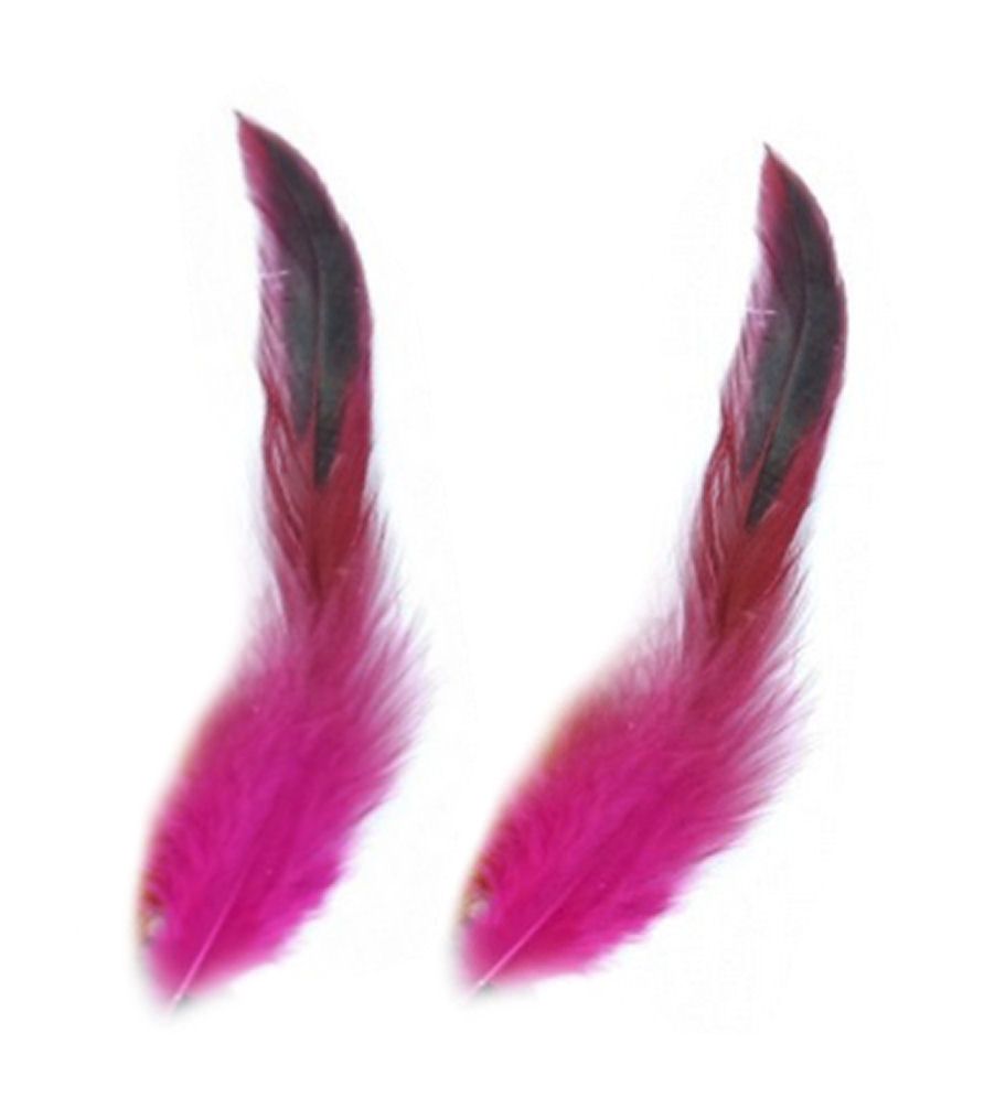 Dark Pink Rooster Schlappen Half Bronze Feathers