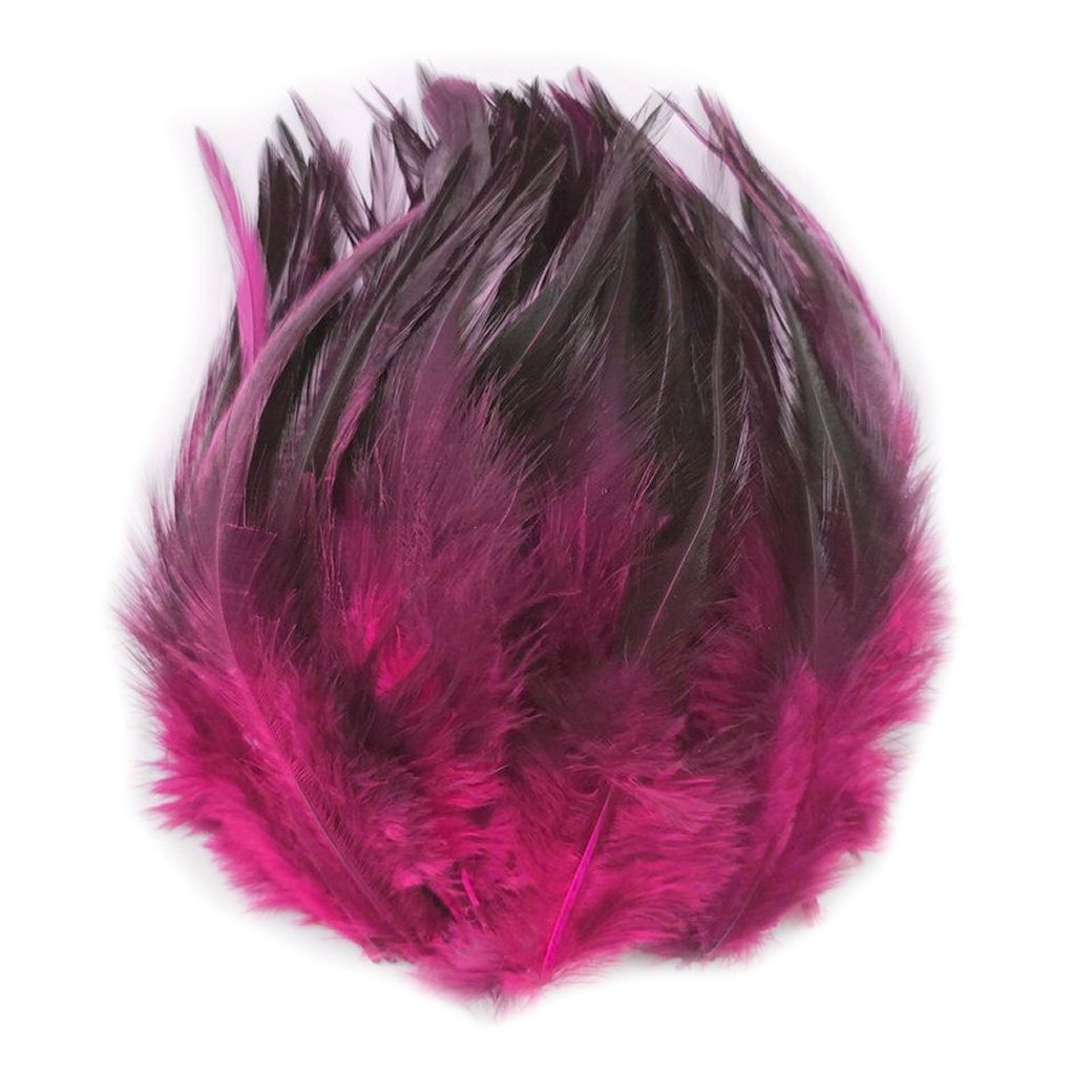 Dark Pink Rooster Schlappen Half Bronze Feathers