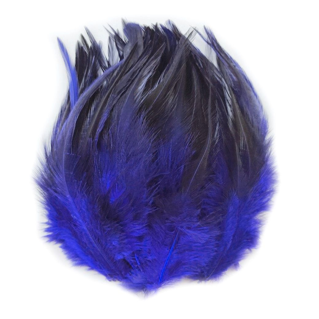 Royal Blue Rooster Schlappen Half Bronze Feathers
