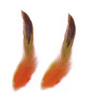 Orange Rooster Schlappen Half Bronze Feathers