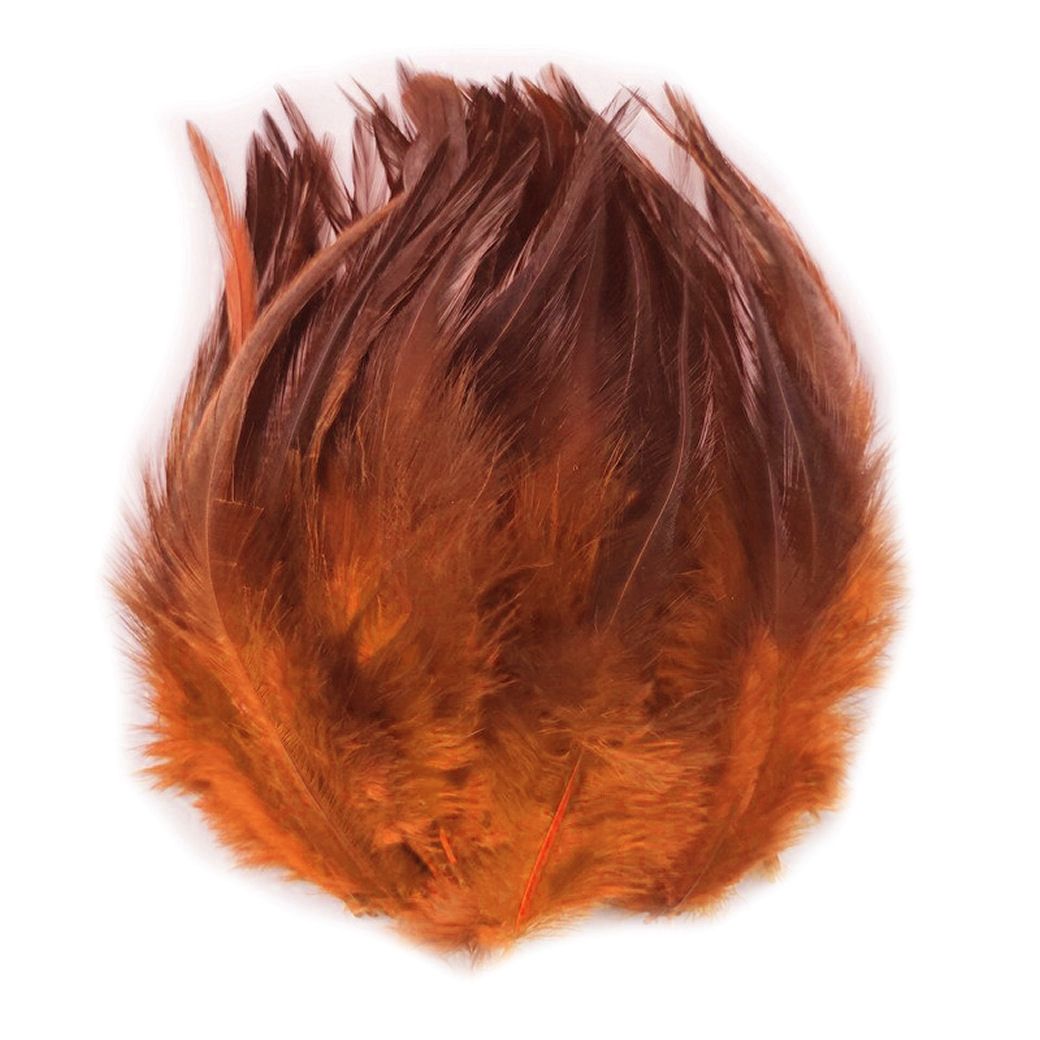 Orange Rooster Schlappen Half Bronze Feathers