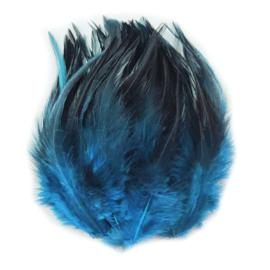 Dark Turquoise Rooster Schlappen Half Bronze Feathers