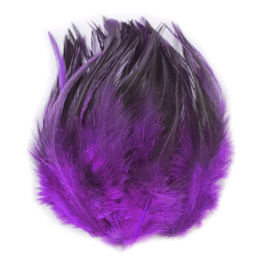 Purple Rooster Schlappen Half Bronze Feathers