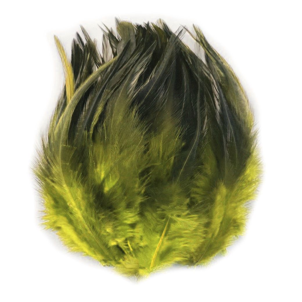 Yellow Rooster Schlappen Half Bronze Feathers