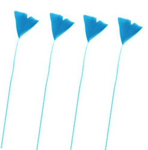 Deep Turquoise Narrow Stripped Turkey Feathers x 6
