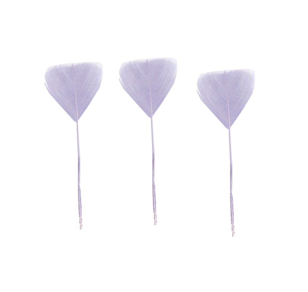 Lilac Stripped Turkey Feathers - Short x 5