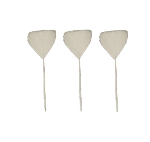 Ivory Stripped Turkey Feathers - Short x 5