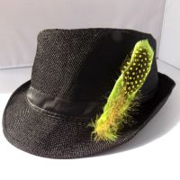 Lime Green Decorative Hat Feather Brooch