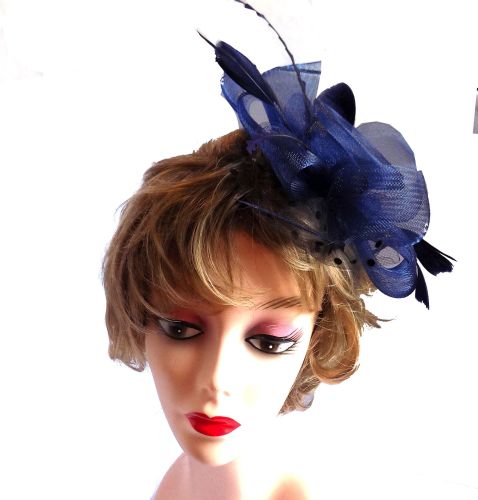 Navy Blue Wedding Fascinator