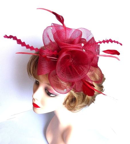 Burgundy Wedding Fascinator