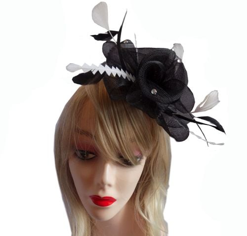 Black and White Wedding Fascinator