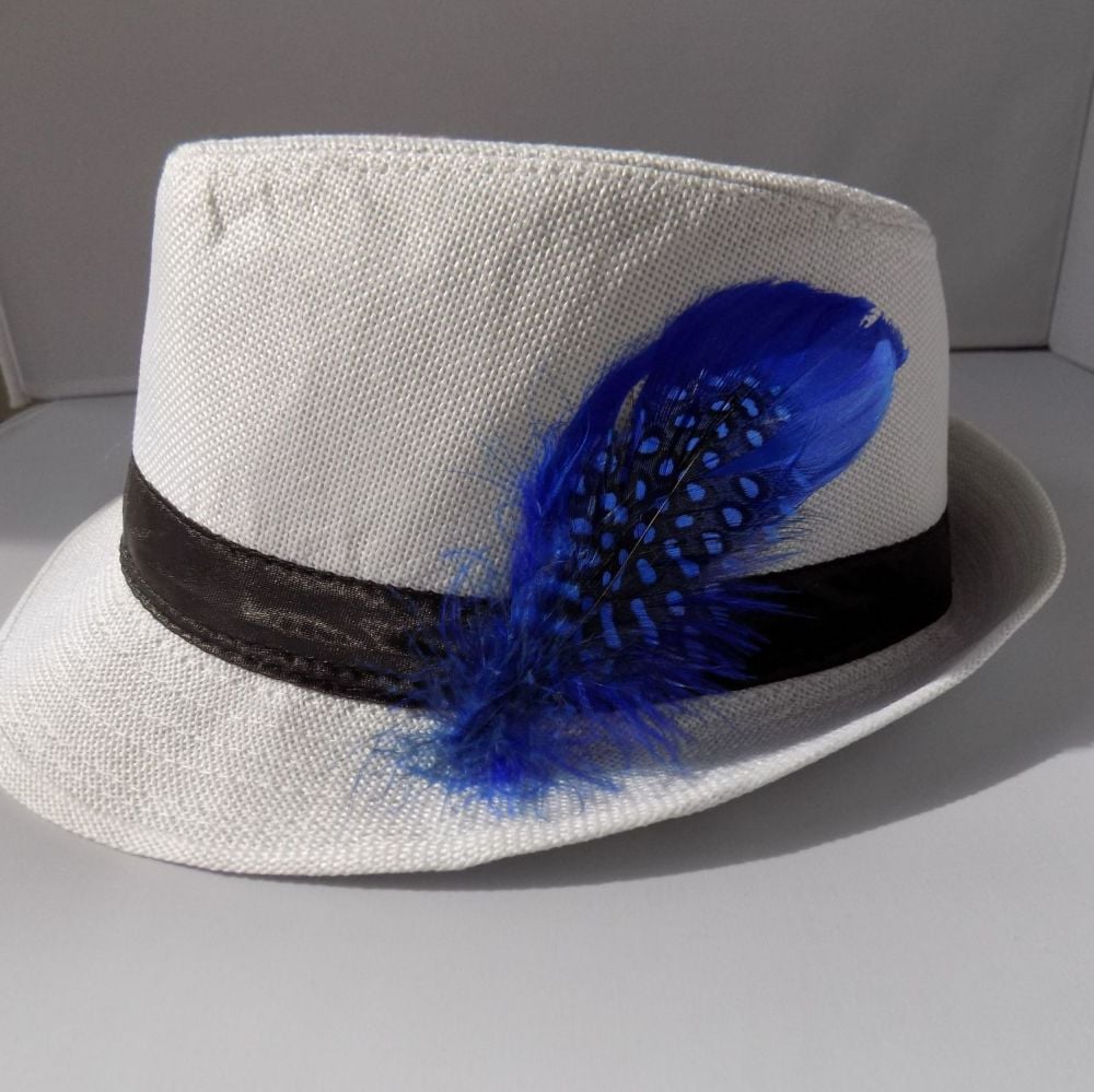 Royal Blue Decorative Hat Feather Brooch