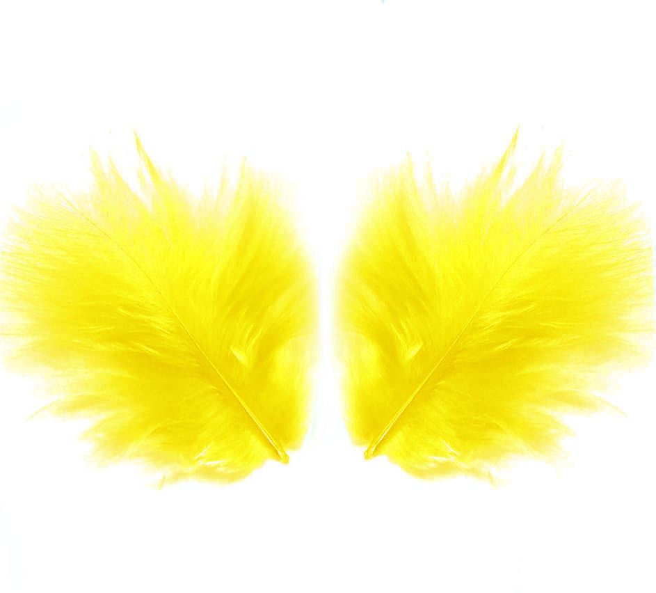 Yellow Marabou Feathers - Small