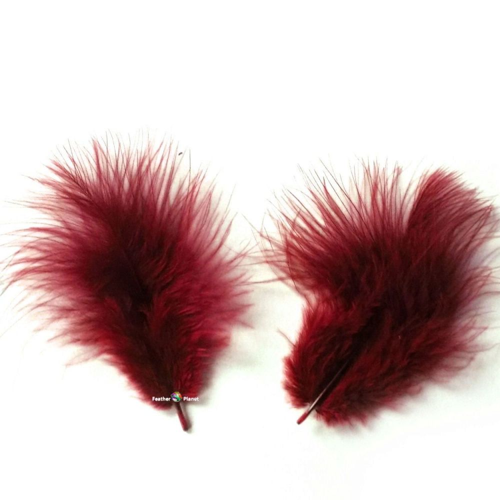 Burgundy Marabou Feathers - Small