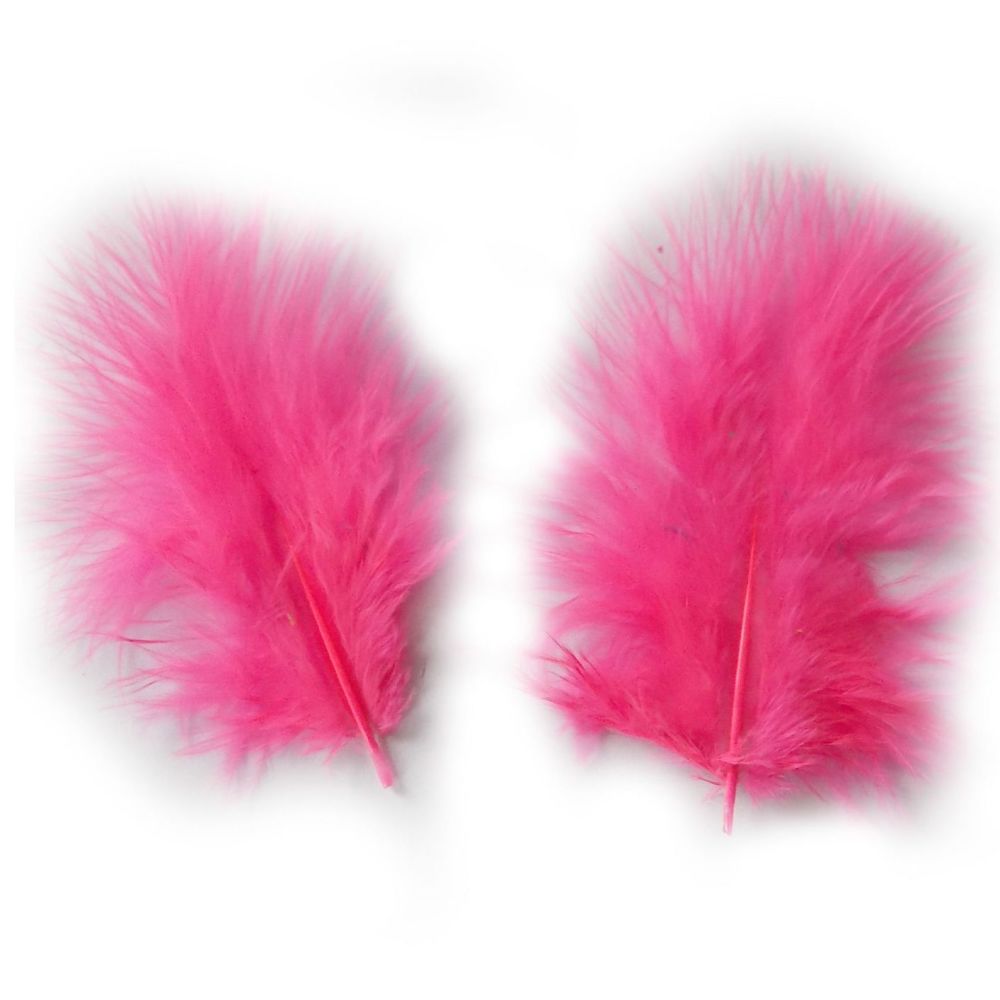 Hot Pink Marabou Feathers - Small