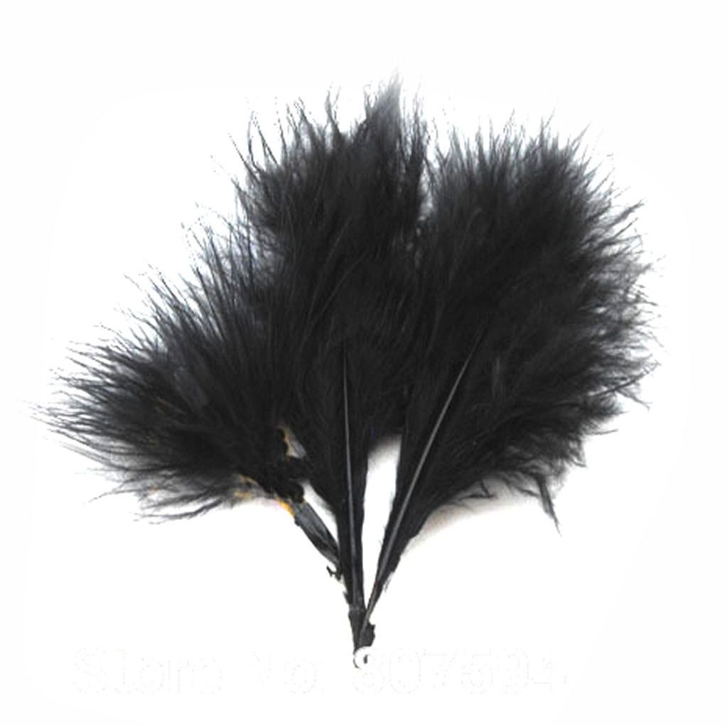 Black Medium Marabou Feathers