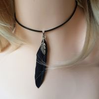 Feather Necklace, Black