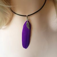Feather Necklace in Purple