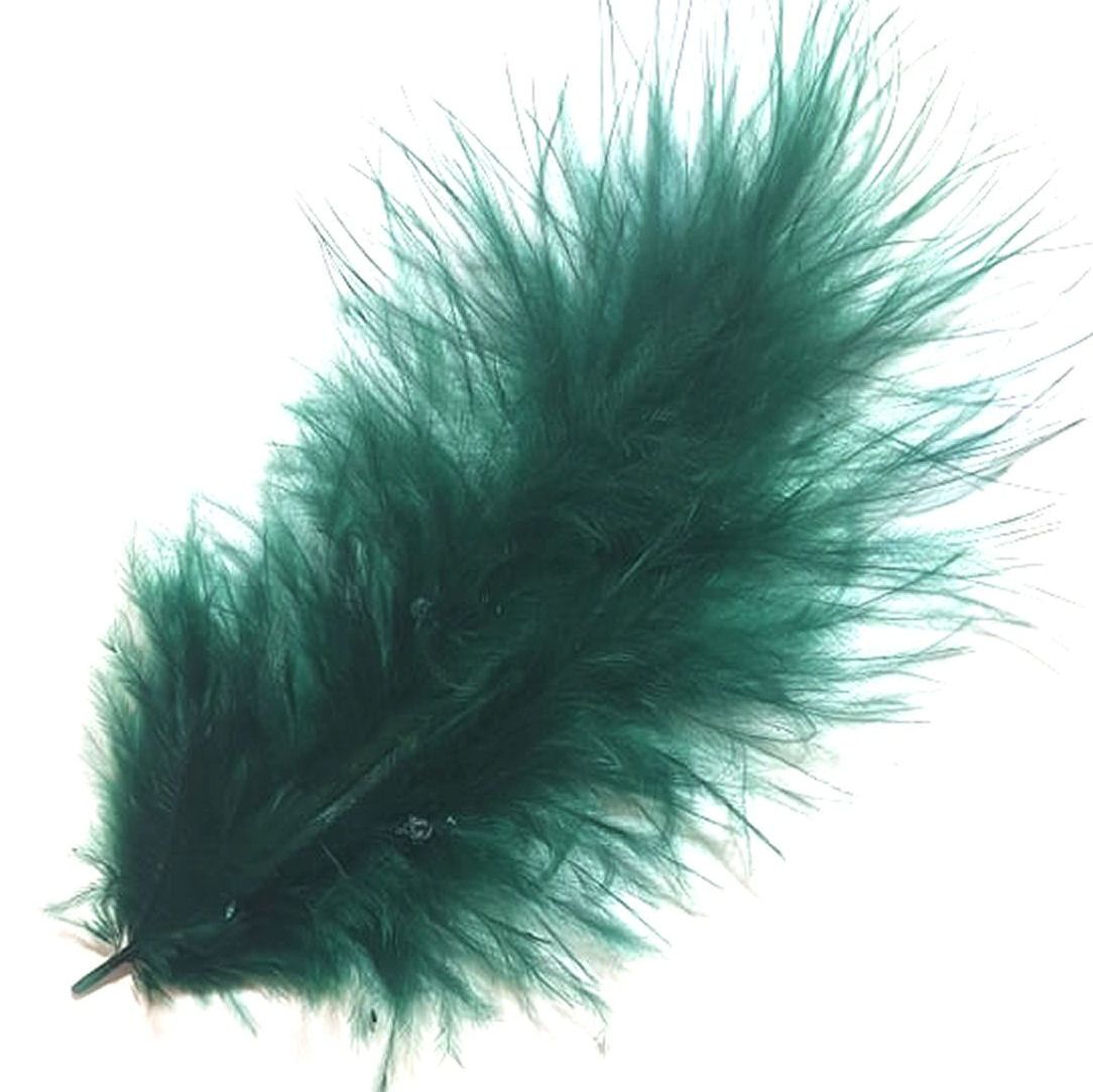 Dark Green Feathers, Medium Fluffy Marabou