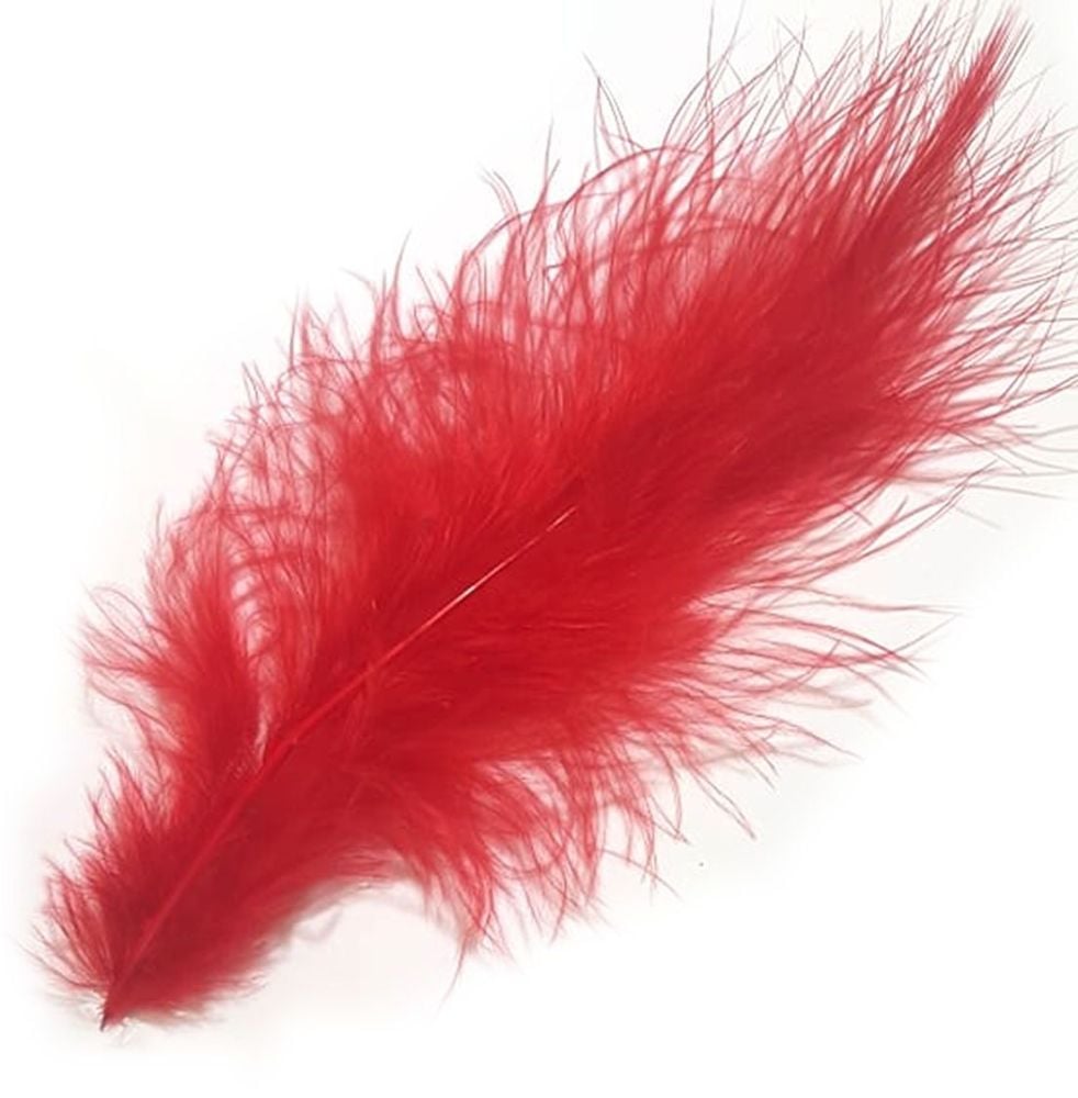 Red Marabou Feathers Handpicked