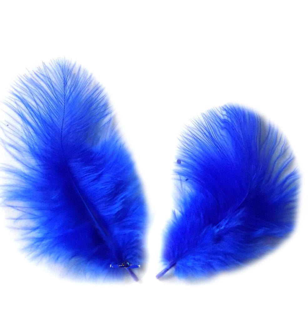 Royal Blue Marabou Feathers - Small