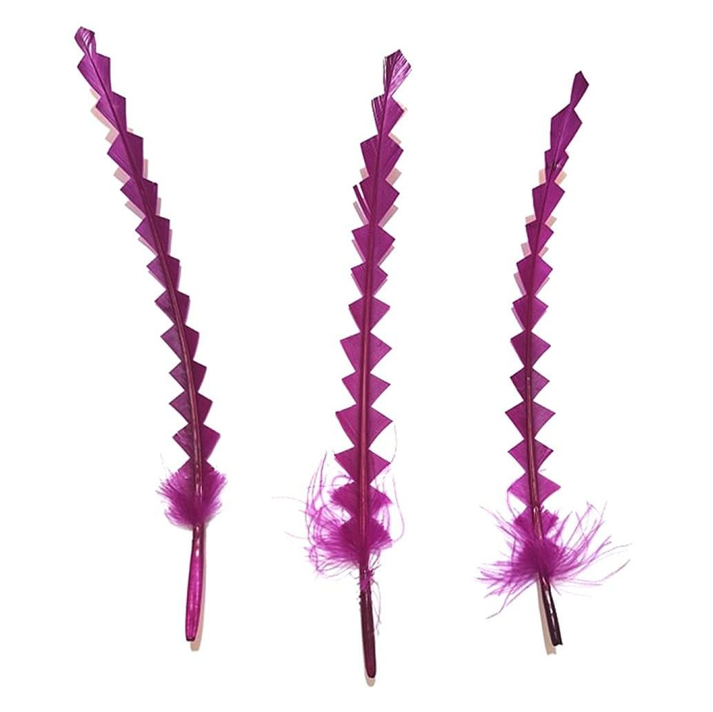 Very Berry Stripped Zig Zag Feathers x 3