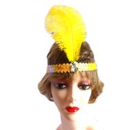 Yellow Feather Flapper Headband