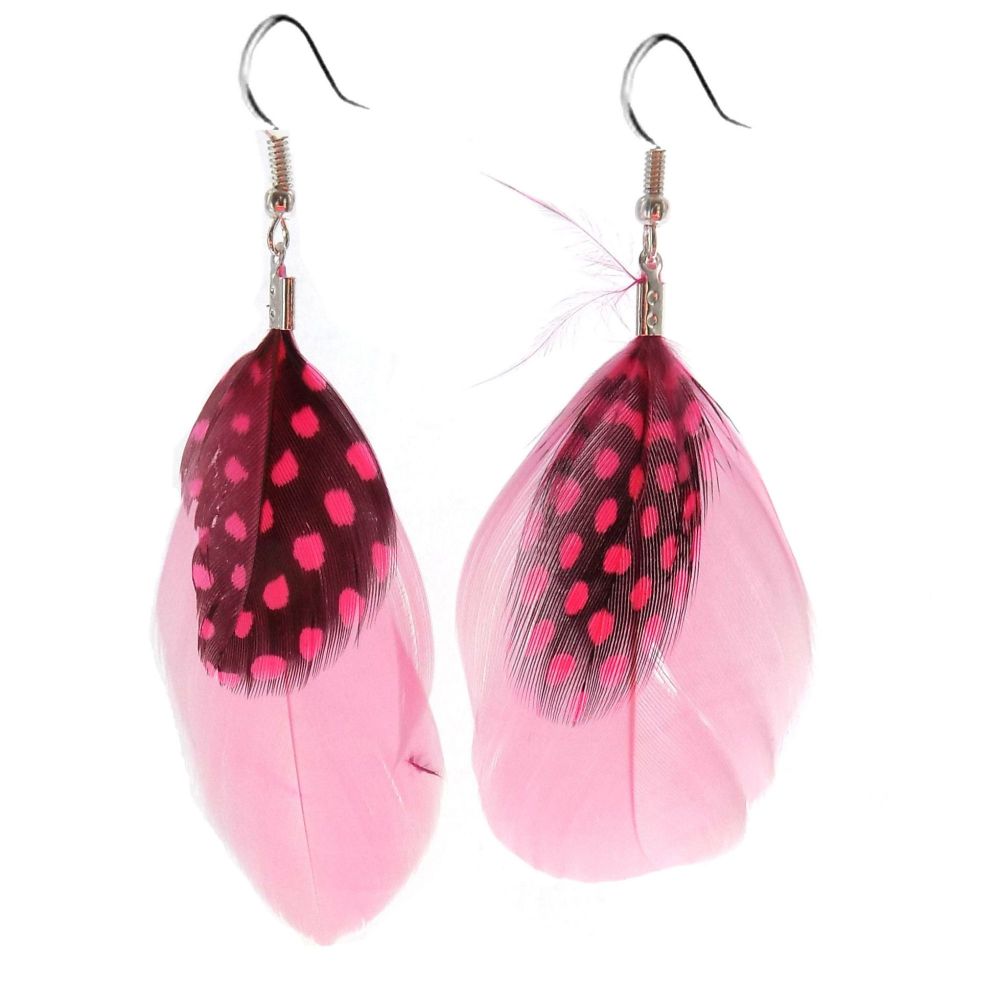 Light Pink Feather Earrings