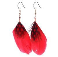 Red Feather Earrings 