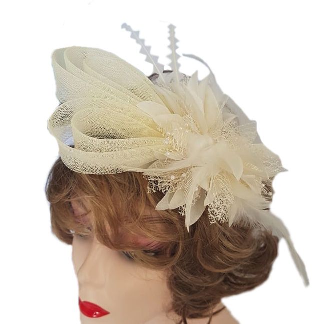Ivory Wedding Fascinator Clip and Hairband