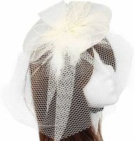 Ivory Veil Wedding Fascinator Clip