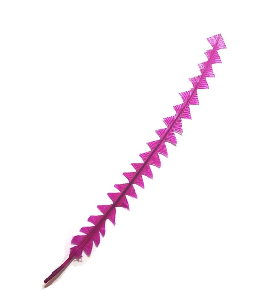 Shocking Pink Ostrich Feather Long Trimmed Zig Zag Cut
