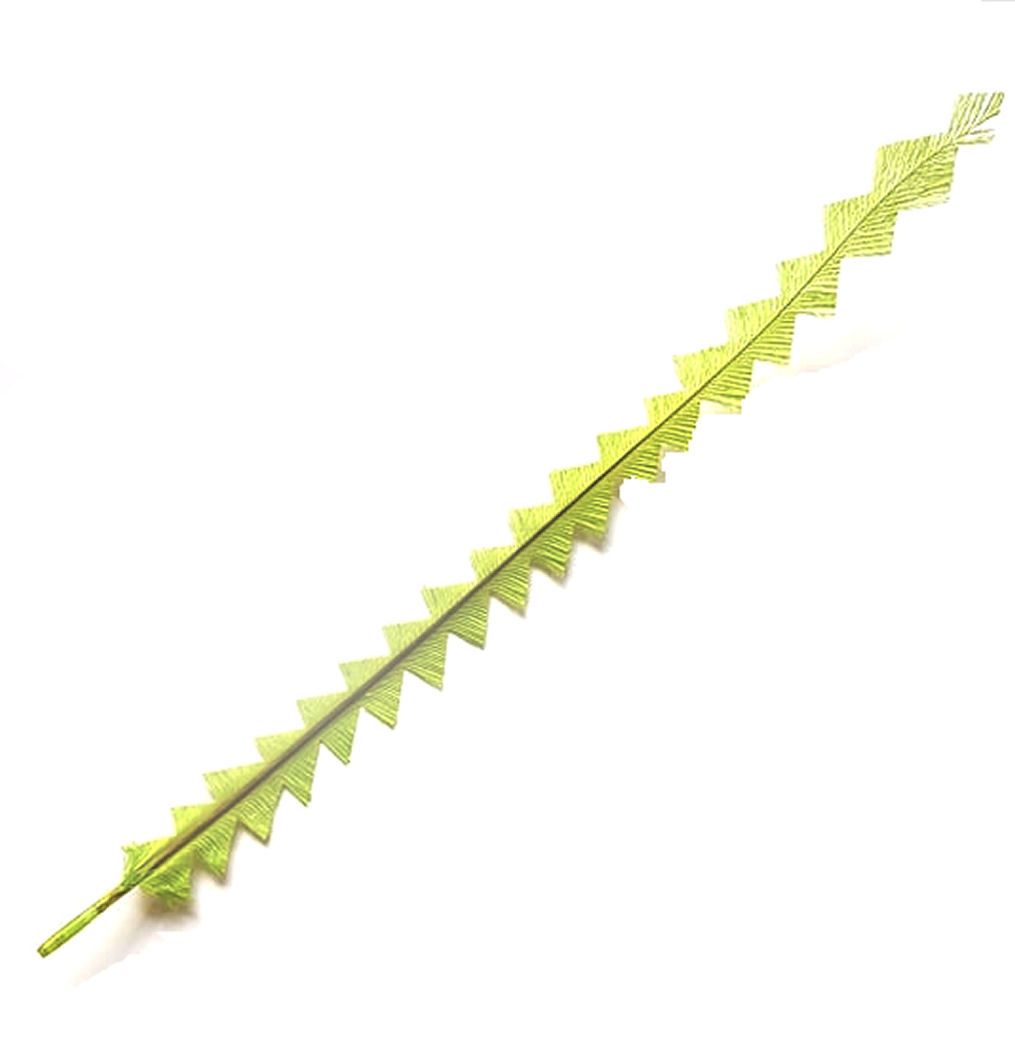 Lime Green Ostrich Feather Long Trimmed Zig Zag Cut