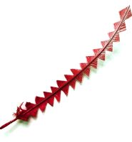 Red Ostrich Feather Long Trimmed Zig Zag Cut