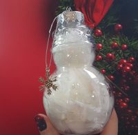 Snowman Bauble Feather Filled with Snowflake Charm