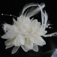 White Floral Corsage Style Hair Clip Accessory