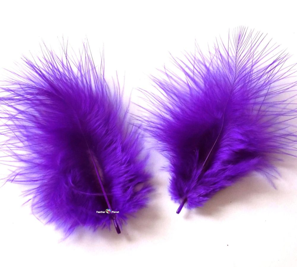 Regal Purple Marabou Feathers - Small