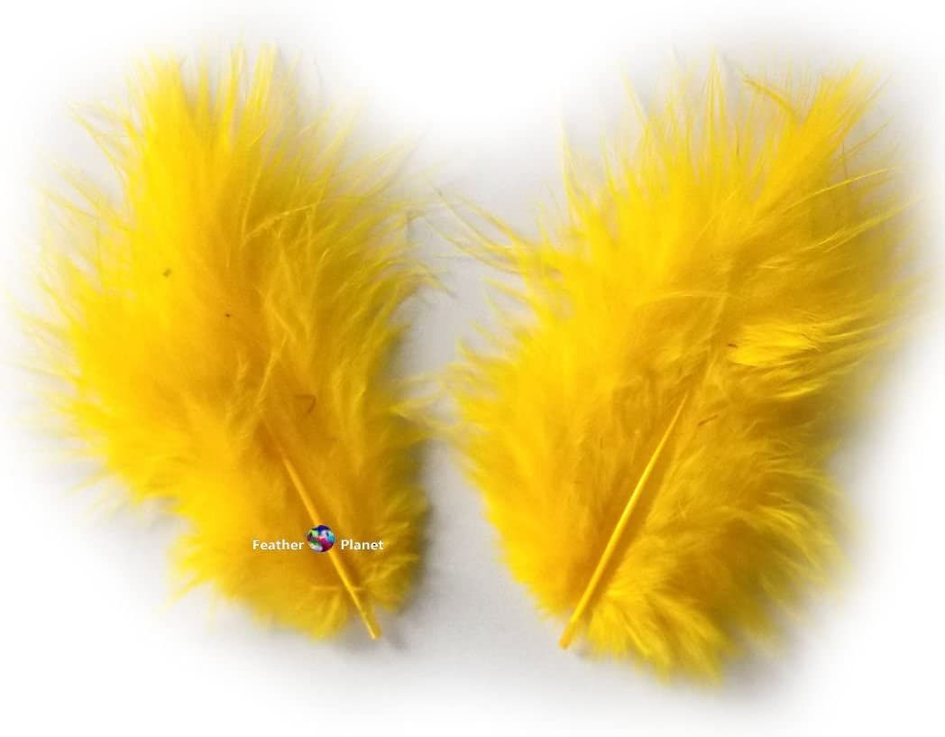 Golden Yellow Marabou Feathers - Small