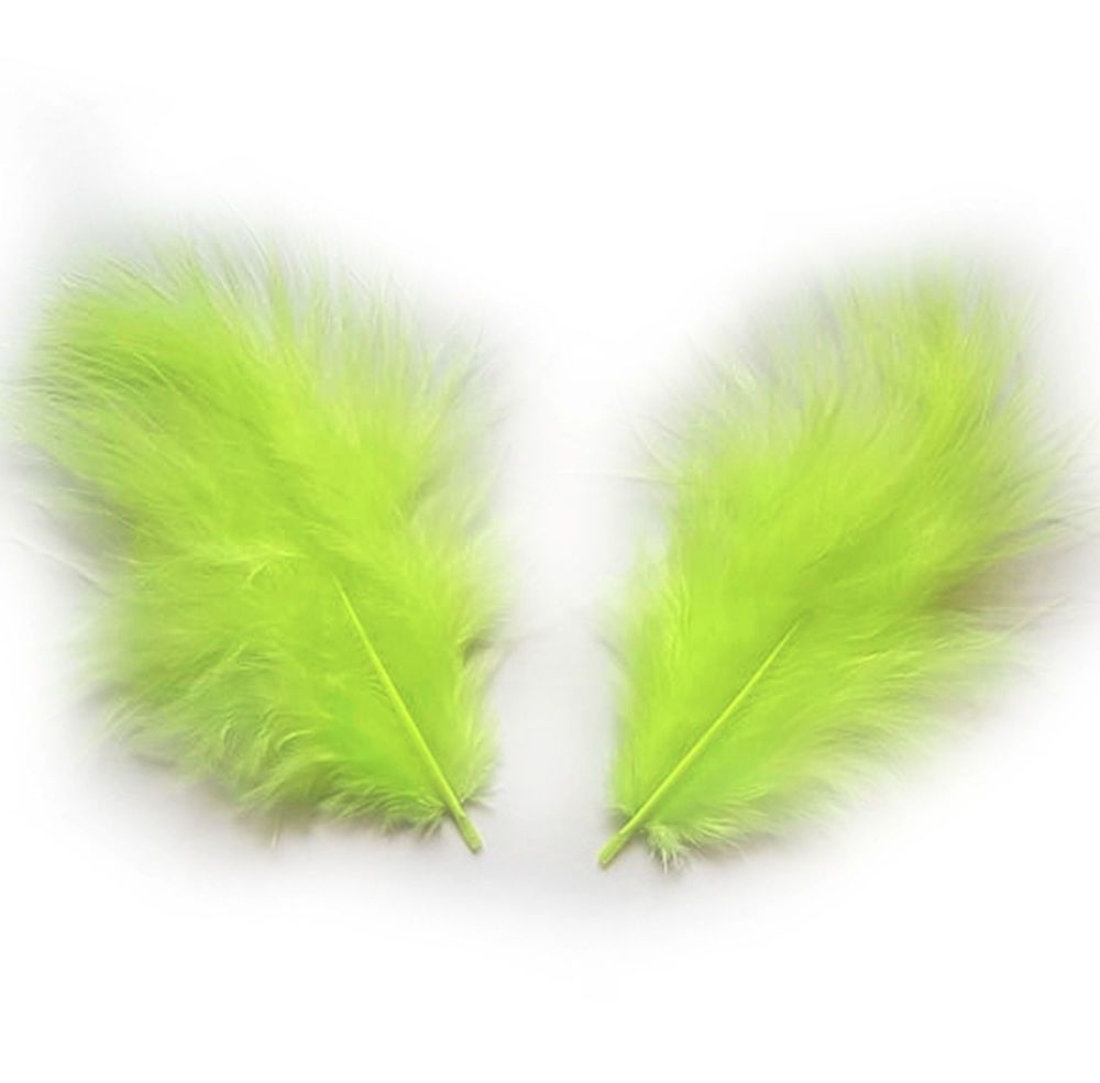 Flourescent Chartreuse Marabou Feathers - Small
