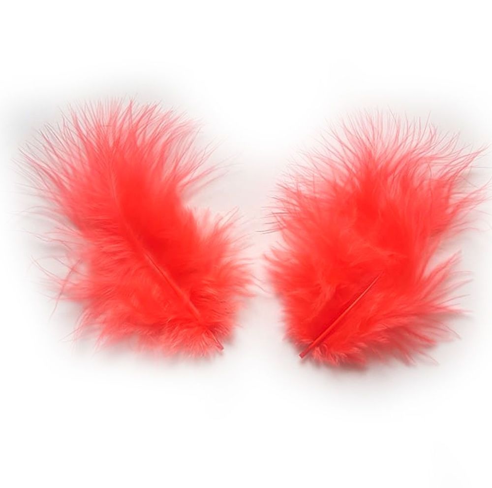 Hot Orange Marabou Feathers - Small