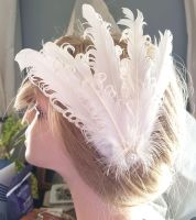White Feather Headpiece Hair Piece Vintage Flapper 1920s 