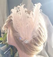 Ivory Feather Headpiece Hair Piece Vintage Flapper 1920s
