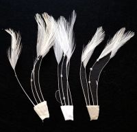 Ivory, Cream and White Shades Rooster Feathers Hackles Stripped 3 Colours x 4
