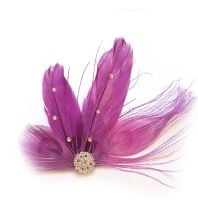 Plum Purple Feather Hair Clip 