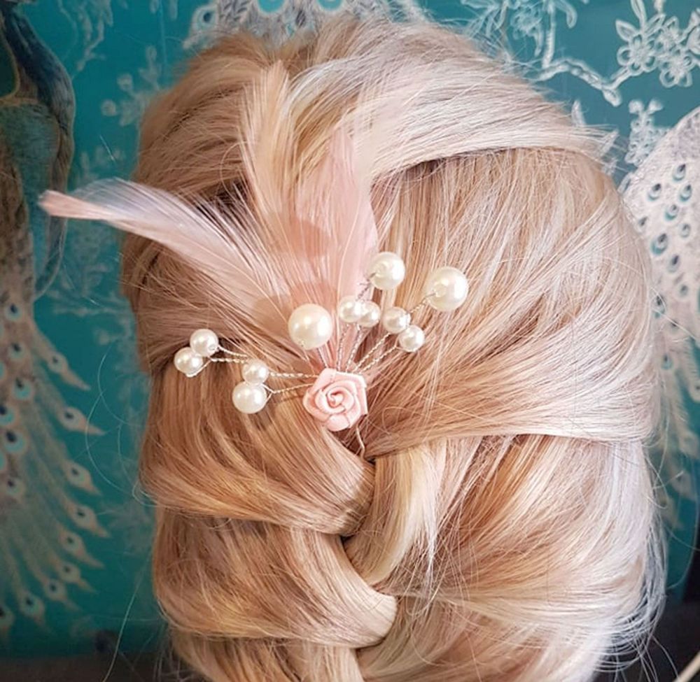 Feather Hair for Bridesmaids and Flower Girls
